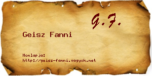 Geisz Fanni névjegykártya